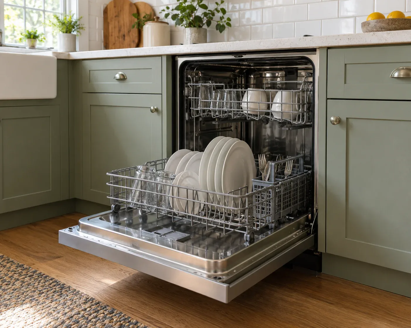 Built-in dishwasher with the door open in a Corinth, TX kitchen